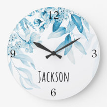 男の赤ちゃん子供部屋オランダアートブルーフローラ10.75-in