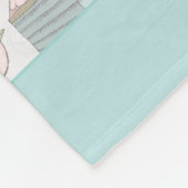 男の赤ちゃん子供部屋カントリーティール(緑がかった色)バーズハウスパターン フリースブランケット (角)