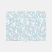 男の赤ちゃん子供部屋ブルークラウドアニマルズ フリースブランケット (正面(横))