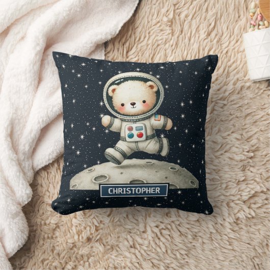 男の赤ちゃん子供部屋枕テディベア宇宙飛行士 クッション (ブランケット)