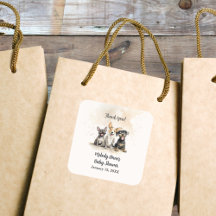 男の赤ちゃん子犬の尾ベビーシャワーありがとう