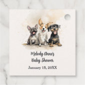 男の赤ちゃん子犬の尾ベビーシャワー フェイバータグ (裏面)