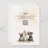 男の赤ちゃん子犬の尾ベビーシャワー 招待状 (裏面)