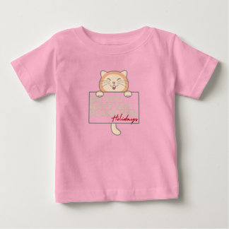 男の赤ちゃん子猫ホリデープランtシャツ ベビーTシャツ