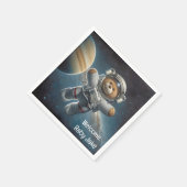 男の赤ちゃん宇宙飛行士テディベア スタンダードカクテルナプキン (角)