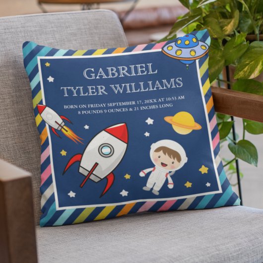 男の赤ちゃん宇宙飛行士宇宙ロケット誕生統計 クッション