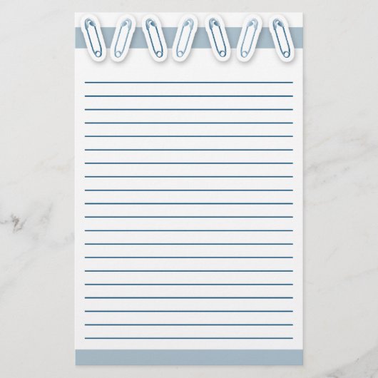 男の赤ちゃん安全ピン 便箋 (正面)