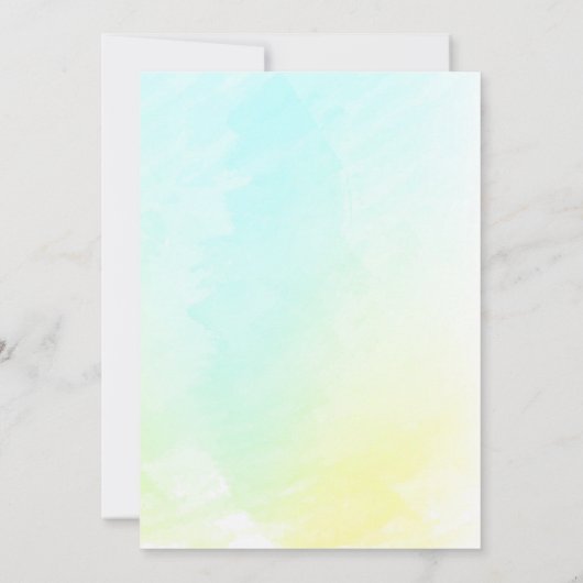 男の赤ちゃん布の水の色の仮想ベビーシャワー 招待状 (裏面)