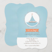男の赤ちゃん帆船招待状 招待状 (正面/裏面)