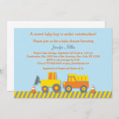 男の赤ちゃん建築トラックベビーシャワー招待状 招待状 (正面/裏面)