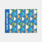 男の赤ちゃん恐竜パターンフリースブランケット フリースブランケット (正面(横))