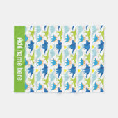 男の赤ちゃん恐竜パターンフリースブランケット フリースブランケット (正面(横))