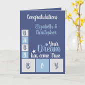 男の赤ちゃん愛と愛あなたの小さな男の海軍 カード (黄色い花)