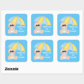 男の赤ちゃん感謝していおステッカー スクエアシール (シート)