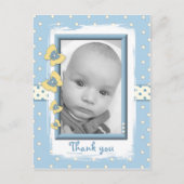 男の赤ちゃん感謝していの蝶ギフト写真 ポストカード (正面)