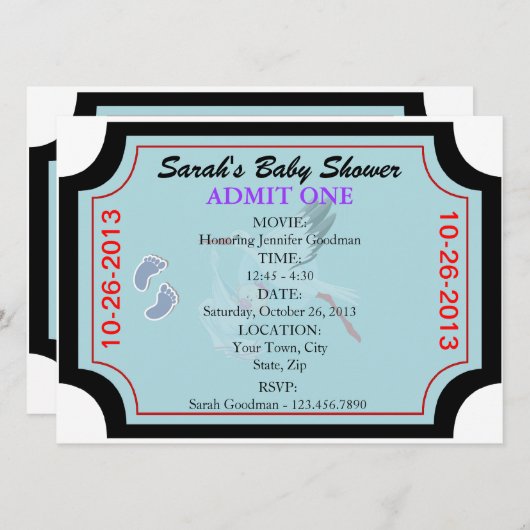 男の赤ちゃん招待状を認カスタマイズめる 招待状 (正面/裏面)