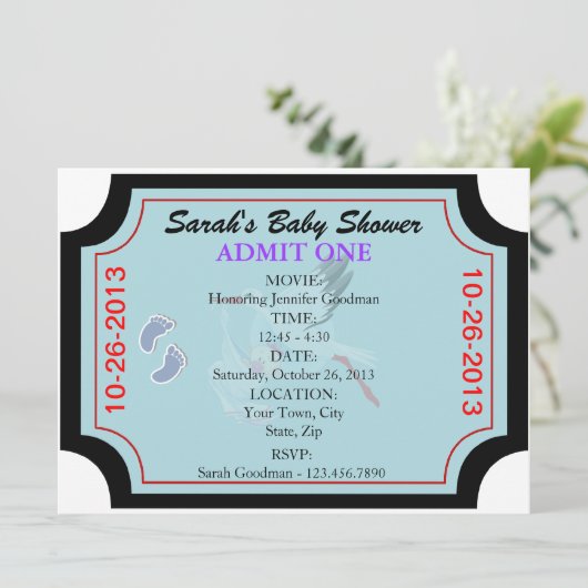 男の赤ちゃん招待状を認カスタマイズめる 招待状 (スタンド正面)