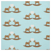 男の赤ちゃん揺動馬ハート模様 ファブリック (見本)