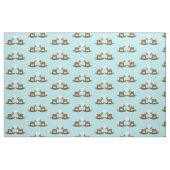 男の赤ちゃん揺動馬ハート模様 ファブリック (ファットクウォーター)