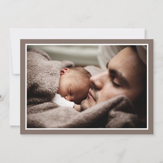 男の赤ちゃん数々のフォトニュートラルモノグラム 案内状 (裏面)