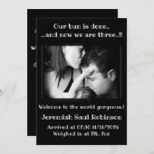 男の赤ちゃん新規到着 案内状 (正面/裏面)