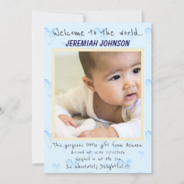 男の赤ちゃん新規到着 案内状