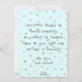 男の赤ちゃん新規到着 案内状 (裏面)