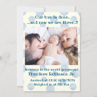 男の赤ちゃん新規到着 案内状