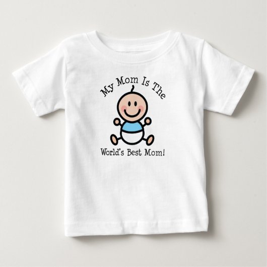 男の赤ちゃん最高のワームマザーズ日 ベビーTシャツ (正面)