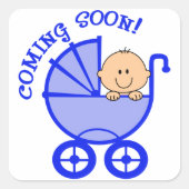 男の赤ちゃん来の近く スクエアシール (正面)