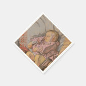 男の赤ちゃん枕で寝る スタンダードカクテルナプキン (角)