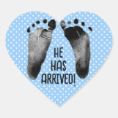 男の赤ちゃん機器シンボルの水玉模様 ハートシール (正面)