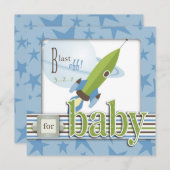 男の赤ちゃん正方形 招待状 (正面/裏面)