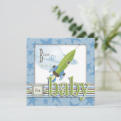 男の赤ちゃん正方形 招待状 (スタンド正面)