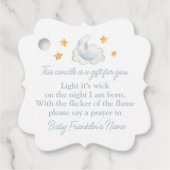 男の赤ちゃん水の色ムーンスターズ赤ちゃんシャワーキャンドル フェイバータグ (正面)