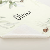 男の赤ちゃん水彩フローラ、スモールベビーカー シェルパブランケット (3/4)