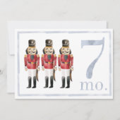 男の赤ちゃん水彩マイルストーンセブンヶ月オールドカード 招待状 (正面)