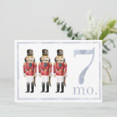 男の赤ちゃん水彩マイルストーンセブンヶ月オールドカード 招待状 (スタンド正面)