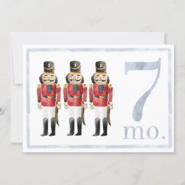 男の赤ちゃん水彩マイルストーンセブンヶ月オールドカード 招待状