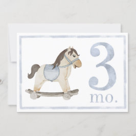 男の赤ちゃん水彩マイルストーン3ヶ月オールドカード 招待状