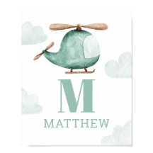 男の赤ちゃん水色ヘリコプタ | 子供部屋モノグラム