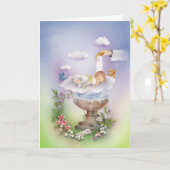 男の赤ちゃん洗礼 カード (黄色い花)