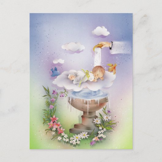 男の赤ちゃん洗礼 ポストカード (正面)