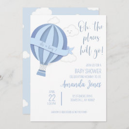 男の赤ちゃん温風船シャワー招待状 招待状