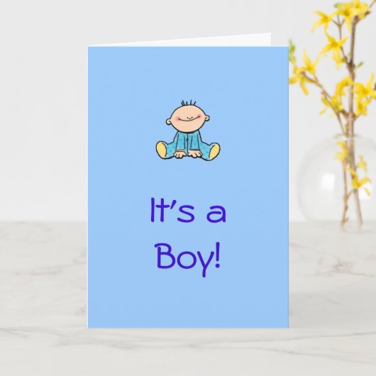 男の赤ちゃん漫画のカード カード (黄色い花)