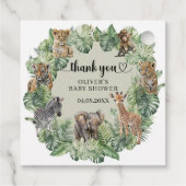 男の赤ちゃん熱帯ジャングルサファリ動物シャワー フェイバータグ (裏面)