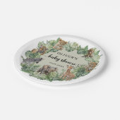 男の赤ちゃん熱帯ジャングルサファリ動物シャワー ペーパープレート (アングル)