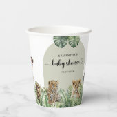 男の赤ちゃん熱帯ジャングルサファリ動物シャワー 紙コップ (裏面)