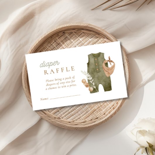 男の赤ちゃん物干しボホおむつラッフル エンクロージャーカード