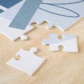 男の赤ちゃん犬の妊娠の発表(青) ジグソーパズル (側面)